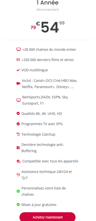 abonnement iptv 12 mois smart tv